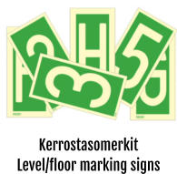 Kerrostasomerkit Level/floor marking signs