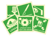 Evakointi- ja ensiapumerkit Evacuation and first aid