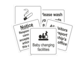 Julkisten tilojen merkit Public room signs