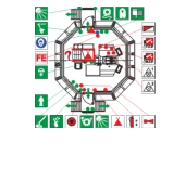 Palo- ja turvallisuuskaaviot Fire control and Safety plan