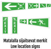 Matalalla sijaitsevat merkit Low location signs